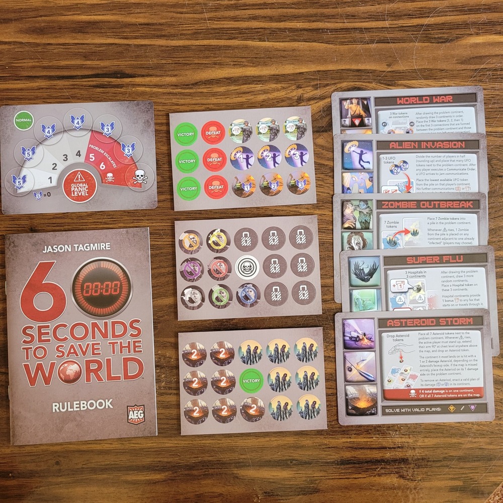 6 Seconds To Save‎ The World Board Game AEG Cooperative Pandemic Style